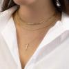 imageTurandoss Dainty Layered Choker Necklace Handmade 14K Gold Plated Y Pendant Necklace Multilayer Bar Disc Necklace Adjustable Layering Choker Necklaces for Women3PCS  Twist chainBeads ChainCross