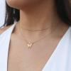 imageTurandoss Dainty Layered Choker Necklace Handmade 14K Gold Plated Y Pendant Necklace Multilayer Bar Disc Necklace Adjustable Layering Choker Necklaces for Women3PCS  Link ChainBeads ChainButterfly