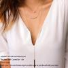 imageTurandoss Dainty Layered Choker Necklace Handmade 14K Gold Plated Y Pendant Necklace Multilayer Bar Disc Necklace Adjustable Layering Choker Necklaces for Women3PCS  PearlCurved BarBar