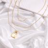 imageTurandoss Dainty Layered Choker Necklace Handmade 14K Gold Plated Y Pendant Necklace Multilayer Bar Disc Necklace Adjustable Layering Choker Necklaces for Women3PCS  PearlsBeads ChainLock