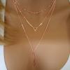 imageTurandoss Gold Layered Necklaces for Women  14K Gold Plated Handmade Multilayer Bar Pearls Coin Disc Moon Butterfly Medallion Adjustable Dainty Layered Choker Necklaces for Women Jewelry3PCS Rose Gold  ChainTriangleBar