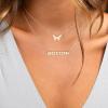 imageTurandoss Gold Layered Necklaces for Women  14K Gold Plated Handmade Multilayer Bar Pearls Coin Disc Moon Butterfly Medallion Adjustable Dainty Layered Choker Necklaces for Women Jewelry2PCS  ButterflyBar