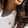 imageTurandoss Gold Layered Necklaces for Women  14K Gold Plated Handmade Multilayer Bar Pearls Coin Disc Moon Butterfly Medallion Adjustable Dainty Layered Choker Necklaces for Women Jewelry3PCS  FigaroCZMedallion