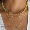imageTurandoss Gold Layered Necklaces for Women  14K Gold Plated Handmade Multilayer Bar Pearls Coin Disc Moon Butterfly Medallion Adjustable Dainty Layered Choker Necklaces for Women Jewelry3 Layered Necklace  ThickChainDisc