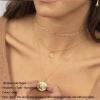 imageTurandoss Gold Layered Necklaces for Women  14K Gold Plated Handmade Multilayer Bar Pearls Coin Disc Moon Butterfly Medallion Adjustable Dainty Layered Choker Necklaces for Women Jewelry3PCS  ChainHammered DiscSun