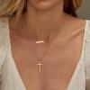 imageTurandoss Gold Layered Necklaces for Women  14K Gold Plated Handmade Multilayer Bar Pearls Coin Disc Moon Butterfly Medallion Adjustable Dainty Layered Choker Necklaces for Women Jewelry3PCS  Two CircleBarCross