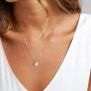 imageTurandoss Gold Layered Necklaces for Women  14K Gold Plated Handmade Multilayer Bar Pearls Coin Disc Moon Butterfly Medallion Adjustable Dainty Layered Choker Necklaces for Women Jewelry4PCS  ChainBeadsBarHammered DiscBar