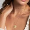 imageTurandoss Gold Layered Necklaces for Women  14K Gold Plated Handmade Multilayer Bar Pearls Coin Disc Moon Butterfly Medallion Adjustable Dainty Layered Choker Necklaces for Women Jewelry3PCS  FigaroCZMedallion