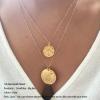 imageTurandoss Gold Layered Necklaces for Women  14K Gold Plated Handmade Multilayer Bar Pearls Coin Disc Moon Butterfly Medallion Adjustable Dainty Layered Choker Necklaces for Women Jewelry2PCS  Small BeeBig Bee