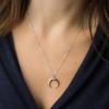imageTurandoss Gold Layered Necklaces for Women  14K Gold Plated Handmade Multilayer Bar Pearls Coin Disc Moon Butterfly Medallion Adjustable Dainty Layered Choker Necklaces for Women Jewelry3PCS Silver  ChainCrescentBar