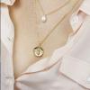 imageTurandoss Gold Layered Necklaces for Women  14K Gold Plated Handmade Multilayer Bar Pearls Coin Disc Moon Butterfly Medallion Adjustable Dainty Layered Choker Necklaces for Women Jewelry2PCS  Small BeeBig Bee
