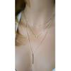 imageTurandoss Gold Layered Necklaces for Women  14K Gold Plated Handmade Multilayer Bar Pearls Coin Disc Moon Butterfly Medallion Adjustable Dainty Layered Choker Necklaces for Women Jewelry3PCS Silver  ChainTriangleBar