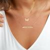 imageTurandoss Gold Layered Necklaces for Women  14K Gold Plated Handmade Multilayer Bar Pearls Coin Disc Moon Butterfly Medallion Adjustable Dainty Layered Choker Necklaces for Women Jewelry2PCS  ButterflyBar