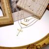 imageTurandoss Gold Layered Necklaces for Women  14K Gold Plated Handmade Multilayer Bar Pearls Coin Disc Moon Butterfly Medallion Adjustable Dainty Layered Choker Necklaces for Women Jewelry3PCS  Two CircleBarCross