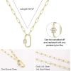 imageTurandoss Gold Paperclip Chain Necklace for Women 14K Gold Plated Dainty Paperclip Link Chain Necklace Medallion Evil Eye Star Lightning Heart Butterfly Oval Link Paperclip Chain Necklaces for WomenOval Screw Clasp