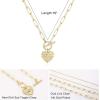 imageTurandoss Gold Paperclip Chain Necklace for Women 14K Gold Plated Dainty Paperclip Link Chain Necklace Medallion Evil Eye Star Lightning Heart Butterfly Oval Link Paperclip Chain Necklaces for WomenHeart Evil Eye