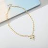 imageTurandoss Gold Paperclip Chain Necklace for Women 14K Gold Plated Dainty Paperclip Link Chain Necklace Medallion Evil Eye Star Lightning Heart Butterfly Oval Link Paperclip Chain Necklaces for WomenStar