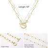 imageTurandoss Gold Paperclip Chain Necklace for Women 14K Gold Plated Dainty Paperclip Link Chain Necklace Medallion Evil Eye Star Lightning Heart Butterfly Oval Link Paperclip Chain Necklaces for WomenToggle Clasp