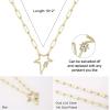 imageTurandoss Gold Paperclip Chain Necklace for Women 14K Gold Plated Dainty Paperclip Link Chain Necklace Medallion Evil Eye Star Lightning Heart Butterfly Oval Link Paperclip Chain Necklaces for WomenStar