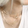 imageTurandoss Gold Paperclip Chain Necklace for Women 14K Gold Plated Dainty Paperclip Link Chain Necklace Medallion Evil Eye Star Lightning Heart Butterfly Oval Link Paperclip Chain Necklaces for WomenOval Screw Clasp