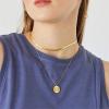 imageTurandoss Gold Paperclip Chain Necklace for Women 14K Gold Plated Dainty Paperclip Link Chain Necklace Medallion Evil Eye Star Lightning Heart Butterfly Oval Link Paperclip Chain Necklaces for WomenPaperclip ChainHerringbone Chain