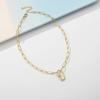 imageTurandoss Gold Paperclip Chain Necklace for Women 14K Gold Plated Dainty Paperclip Link Chain Necklace Medallion Evil Eye Star Lightning Heart Butterfly Oval Link Paperclip Chain Necklaces for WomenOval Screw Clasp