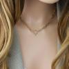 imageTurandoss Gold Paperclip Chain Necklace for Women 14K Gold Plated Dainty Paperclip Link Chain Necklace Medallion Evil Eye Star Lightning Heart Butterfly Oval Link Paperclip Chain Necklaces for WomenToggle Clasp