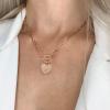 imageTurandoss Gold Paperclip Chain Necklace for Women 14K Gold Plated Dainty Paperclip Link Chain Necklace Medallion Evil Eye Star Lightning Heart Butterfly Oval Link Paperclip Chain Necklaces for WomenHeart Evil Eye