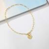 imageTurandoss Gold Paperclip Chain Necklace for Women 14K Gold Plated Dainty Paperclip Link Chain Necklace Medallion Evil Eye Star Lightning Heart Butterfly Oval Link Paperclip Chain Necklaces for WomenHeart Evil Eye