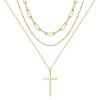 3PCS - Link Chain&Beads Chain&Cross