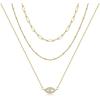 3PCS - Link Chain&Beads Chain&CZ Evil Eye