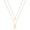 imageTurandoss Dainty Layered Choker Necklace Handmade 14K Gold Plated Y Pendant Necklace Multilayer Bar Disc Necklace Adjustable Layering Choker Necklaces for Women2PCS  Small DiscDisc