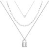 3PCS - Heart&Link Chain&Lock-Silver