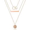 3PCS Rose Gold - Two Circles&Bar&Hammered Disc