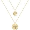 imageTurandoss Gold Layered Necklaces for Women  14K Gold Plated Handmade Multilayer Bar Pearls Coin Disc Moon Butterfly Medallion Adjustable Dainty Layered Choker Necklaces for Women Jewelry2PCS  Small BeeBig Bee