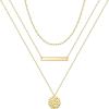 3PCS - Link Chain&Bar&Hammered Disc