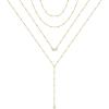 imageTurandoss Gold Layered Necklaces for Women  14K Gold Plated Handmade Multilayer Bar Pearls Coin Disc Moon Butterfly Medallion Adjustable Dainty Layered Choker Necklaces for Women Jewelry4PCS  ChainChainHammered BoxBar