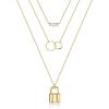 3PCS - Pearls&Two Circle&Lock