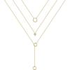 3PCS - Circle&CZ Triangle&Circle Lariat