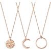 3PCS - Rose Gold New Moon&Full Moon&Crescent Moon