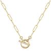 imageTurandoss Gold Paperclip Chain Necklace for Women 14K Gold Plated Dainty Paperclip Link Chain Necklace Medallion Evil Eye Star Lightning Heart Butterfly Oval Link Paperclip Chain Necklaces for WomenToggle Clasp