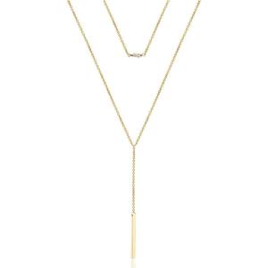 imageTurandoss Dainty Layered Choker Necklace Handmade 14K Gold Plated Y Pendant Necklace Multilayer Bar Disc Necklace Adjustable Layering Choker Necklaces for Women2PCS  PearlsBar