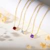 imageTurandoss Gold Diamond Necklace for Wome  Gold Plated Genuine or Created Round Birthstone Necklace Birthday Valentines Christmas 12 Months Birthstone Necklaces for Women Gold Jewelry Gifts11NovNatural Swiss Blue Topaz