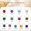 imageTurandoss Gold Diamond Necklace for Wome  Gold Plated Genuine or Created Round Birthstone Necklace Birthday Valentines Christmas 12 Months Birthstone Necklaces for Women Gold Jewelry Gifts11NovNatural Swiss Blue Topaz