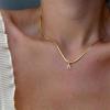 imageTurandoss Gold Initial Necklace for Women Trendy  14K Gold Plated Snake Necklace Tiny Diamond Letter Initial Pendant Necklace Personalized Gold Necklace Gold Initial Necklace for Women Jewelry GiftsM