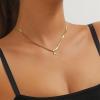 imageTurandoss Gold Initial Necklace for Women Trendy  14K Gold Plated Snake Necklace Tiny Diamond Letter Initial Pendant Necklace Personalized Gold Necklace Gold Initial Necklace for Women Jewelry GiftsM