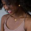 imageTurandoss Gold Necklaces for Women  14K Gold Plated Lock Evil Eye Medallion Vintage Coin Necklace Bee Sun Moon Shell Gold Chain Necklace Layered Paperclip Chain Necklaces for Women Jewelry Gifts12Sun Coin