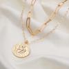 imageTurandoss Gold Necklaces for Women  14K Gold Plated Lock Evil Eye Medallion Vintage Coin Necklace Bee Sun Moon Shell Gold Chain Necklace Layered Paperclip Chain Necklaces for Women Jewelry Gifts5St Christopher Pendant