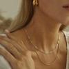 imageTurandoss Gold Necklaces for Women  14K Gold Plated Lock Evil Eye Medallion Vintage Coin Necklace Bee Sun Moon Shell Gold Chain Necklace Layered Paperclip Chain Necklaces for Women Jewelry Gifts5St Christopher Pendant