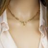 imageTurandoss Gold Necklaces for Women  14K Gold Plated Lock Evil Eye Medallion Vintage Coin Necklace Bee Sun Moon Shell Gold Chain Necklace Layered Paperclip Chain Necklaces for Women Jewelry Gifts1Toggle Clasp